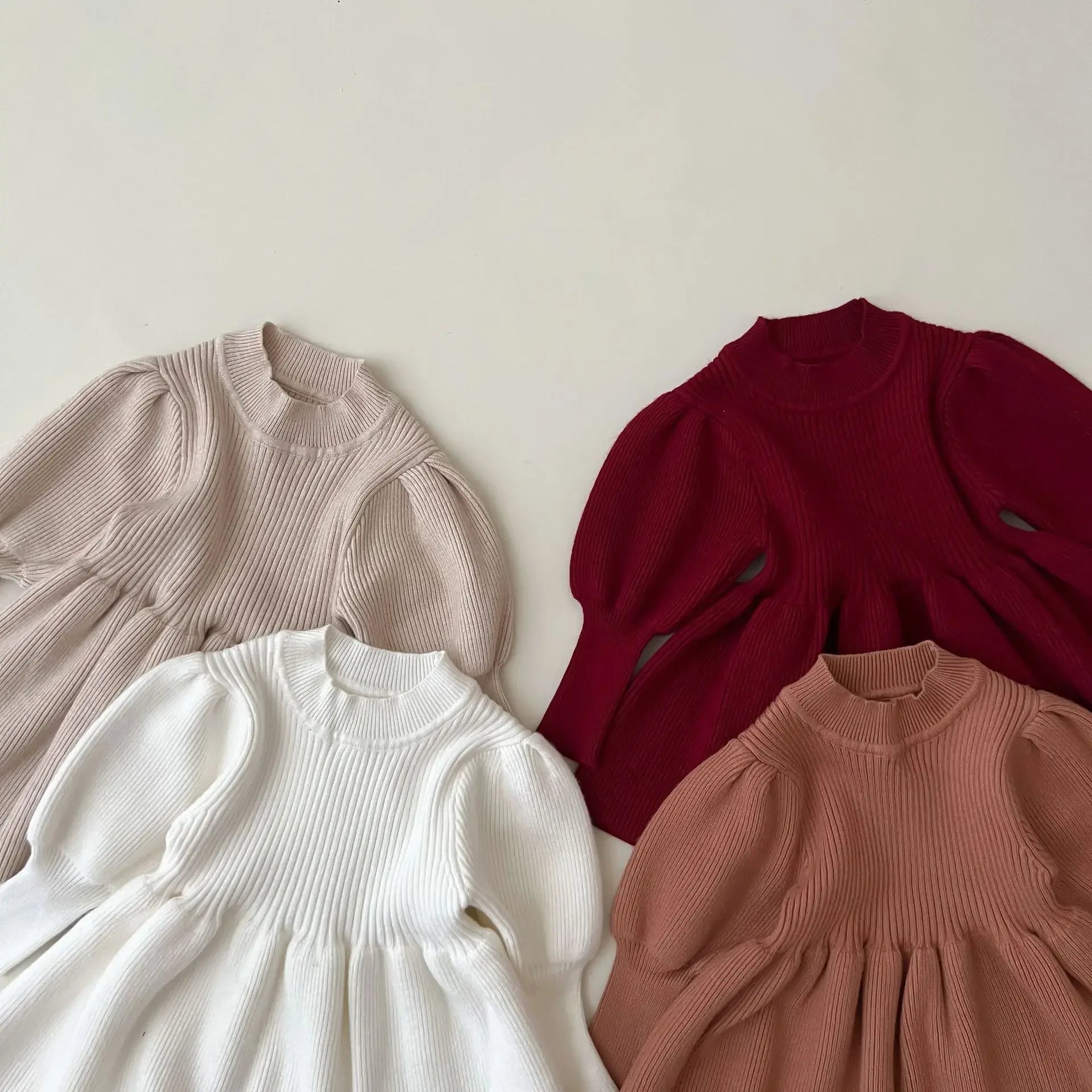 Cozy Winter Knitted Dress For Baby Girl Long Sleeve Cotton - ToylandEU