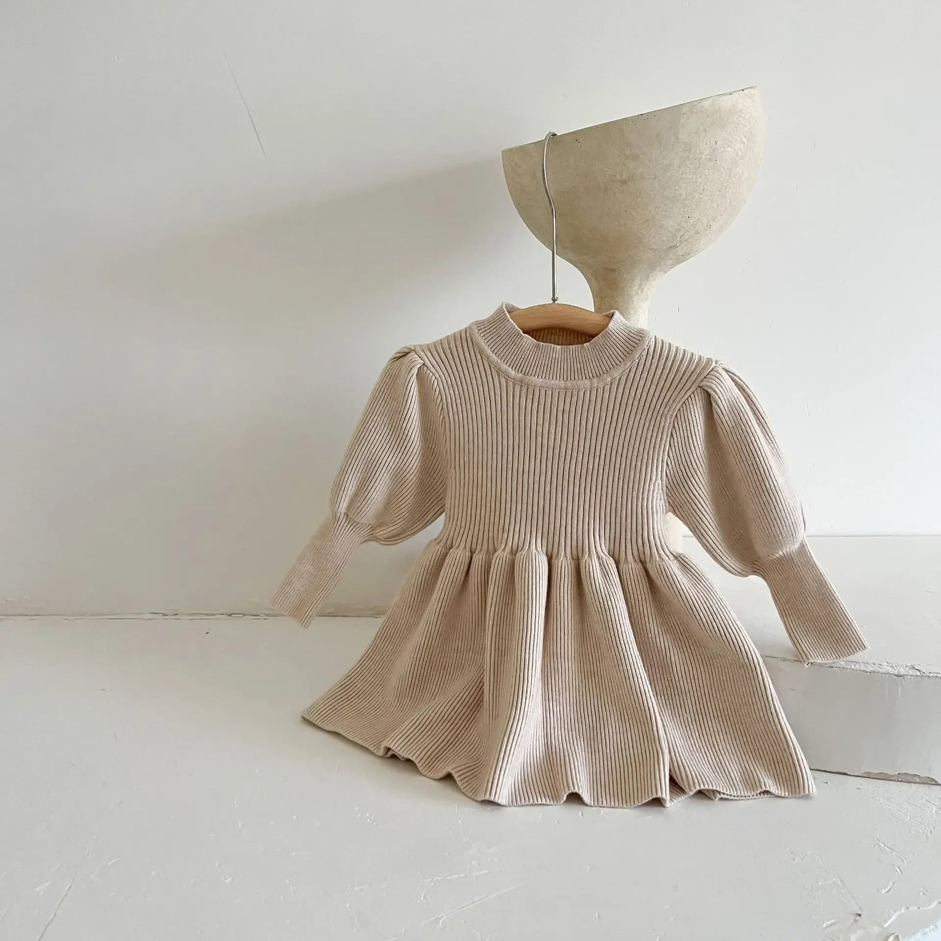 Cozy Winter Knitted Dress For Baby Girl Long Sleeve Cotton - ToylandEU