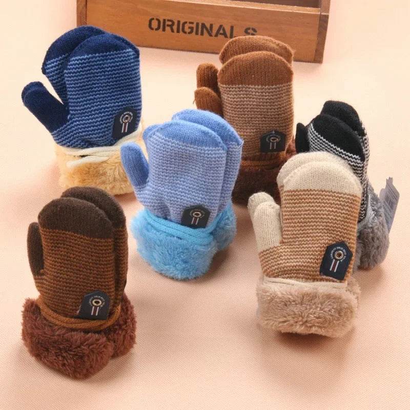 Cozy Winter Knitted Gloves With Rope Detail For Kids - ToylandEU