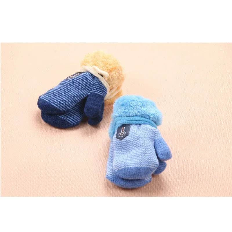 Cozy Winter Knitted Gloves With Rope Detail For Kids - ToylandEU