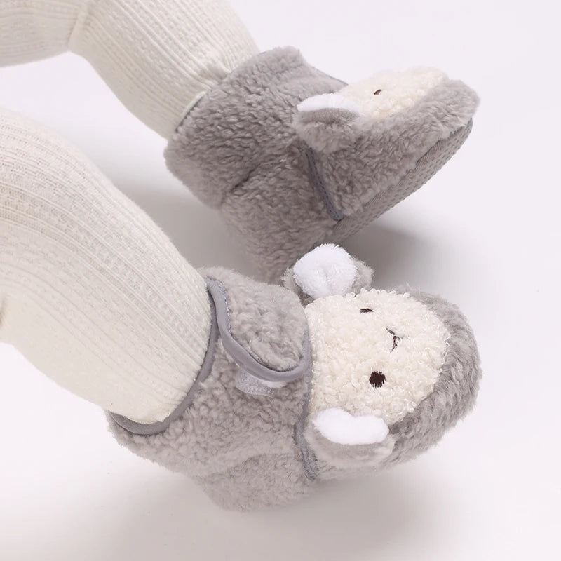 Cozy Winter Padded Cotton Baby Shoes With Cartoon Teddy Bear For 0 To 12 Months Unisex - ToylandEU