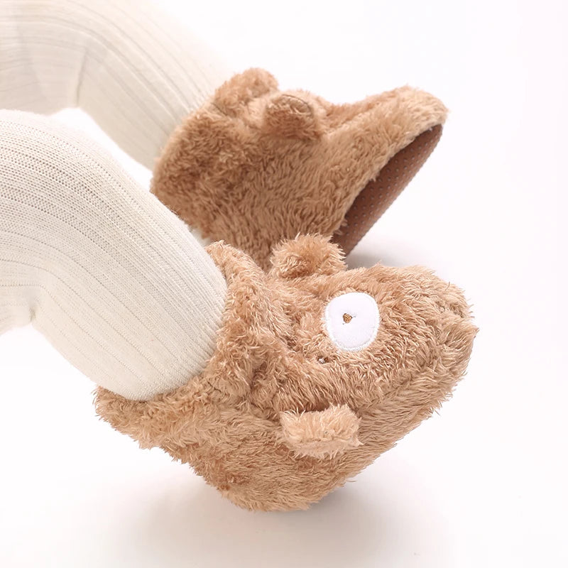 Cozy Winter Padded Cotton Baby Shoes With Cartoon Teddy Bear For 0 To 12 Months Unisex - ToylandEU