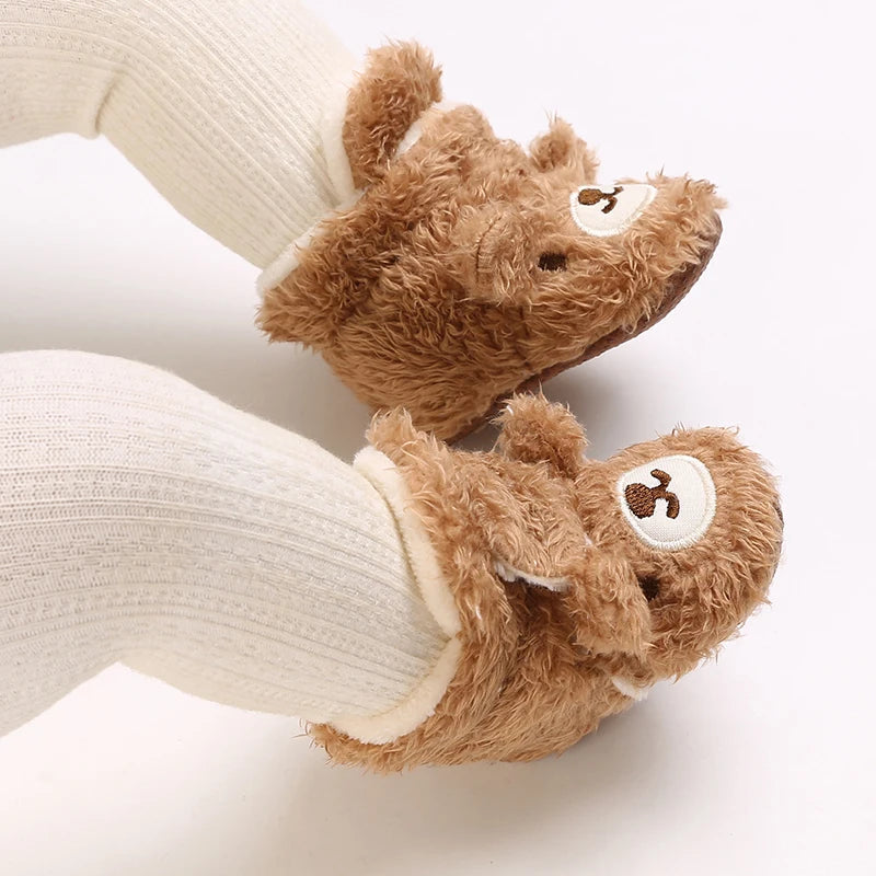 Cozy Winter Padded Cotton Baby Shoes With Cartoon Teddy Bear For 0 To 12 Months Unisex - ToylandEU
