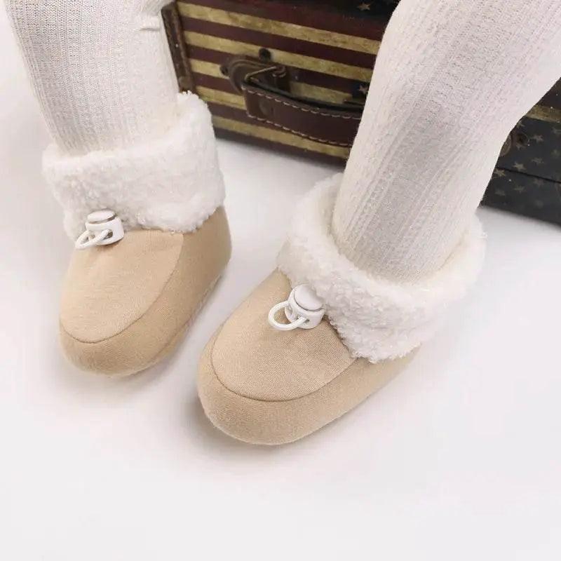  Cozy Wool Booties with Non-Slip Socks for Infants - Winter Crib Shoes for Baby Boys and Girls -  ToylandEU™