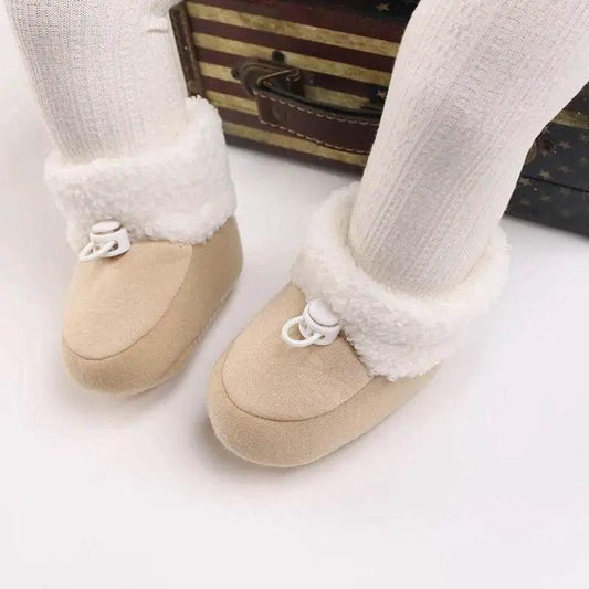  Cozy Wool Booties with Non-Slip Socks for Infants - Winter Crib Shoes for Baby Boys and Girls -  ToylandEU™