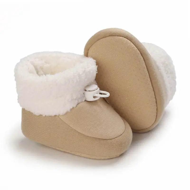  Cozy Wool Booties with Non-Slip Socks for Infants - Winter Crib Shoes for Baby Boys and Girls -  ToylandEU™
