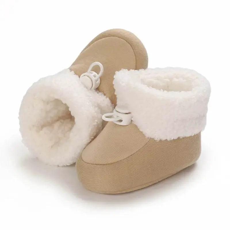 Cozy Wool Booties with Non-Slip Socks for Infants - Winter Crib Shoes for Baby Boys and Girls -  ToylandEU™