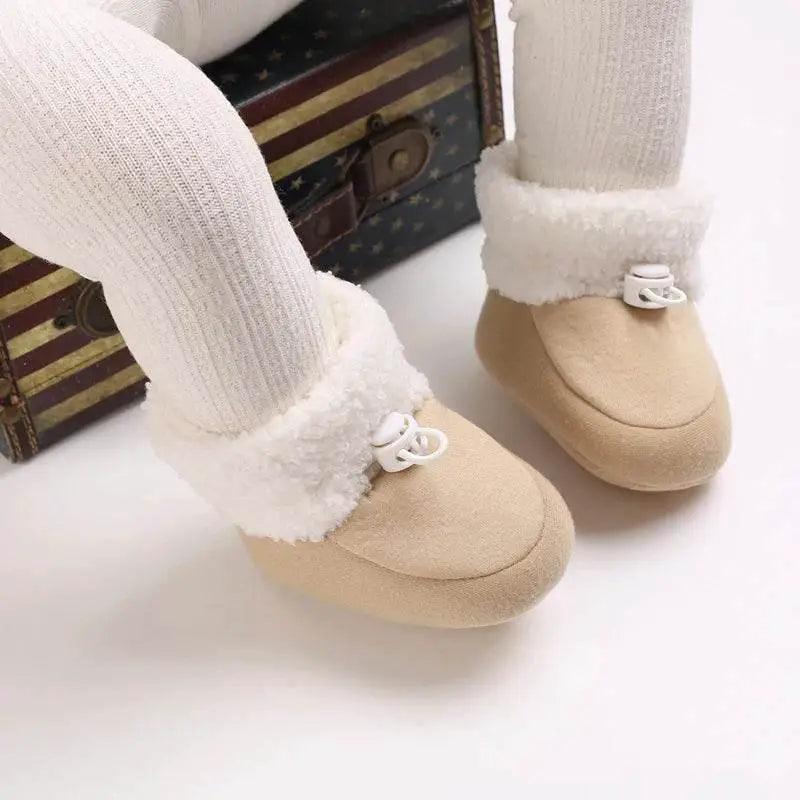  Cozy Wool Booties with Non-Slip Socks for Infants - Winter Crib Shoes for Baby Boys and Girls -  ToylandEU™