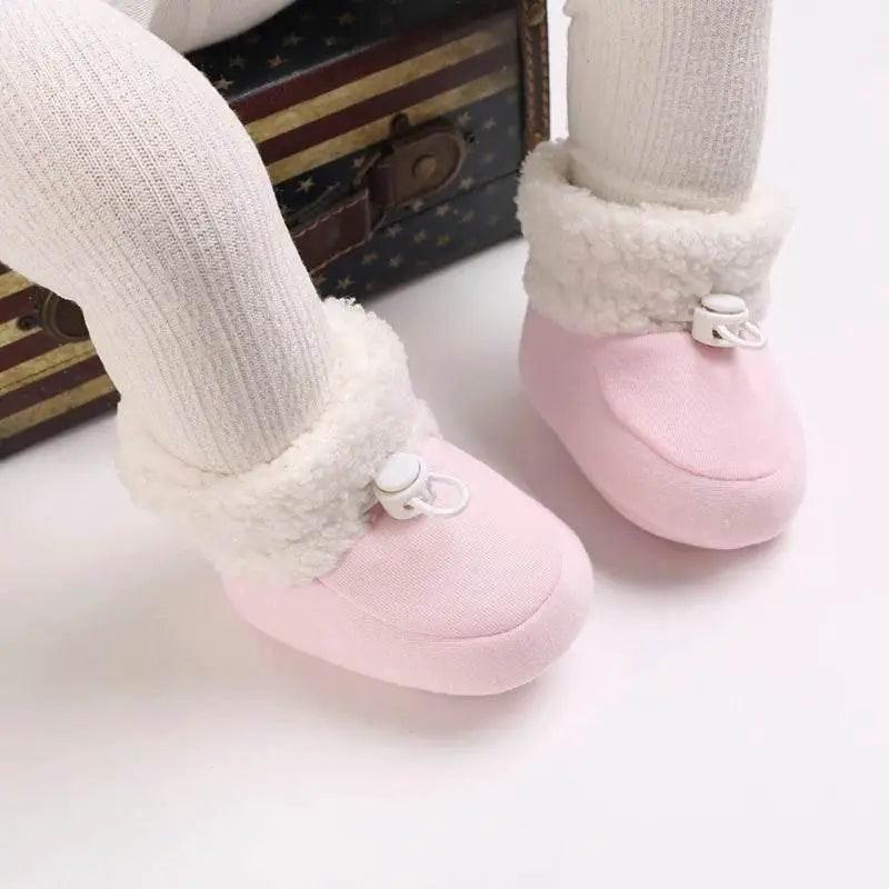  Cozy Wool Booties with Non-Slip Socks for Infants - Winter Crib Shoes for Baby Boys and Girls -  ToylandEU™