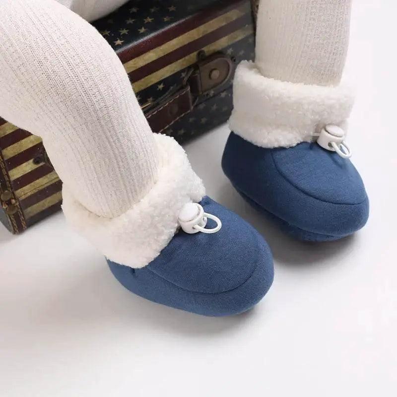  Cozy Wool Booties with Non-Slip Socks for Infants - Winter Crib Shoes for Baby Boys and Girls -  ToylandEU™