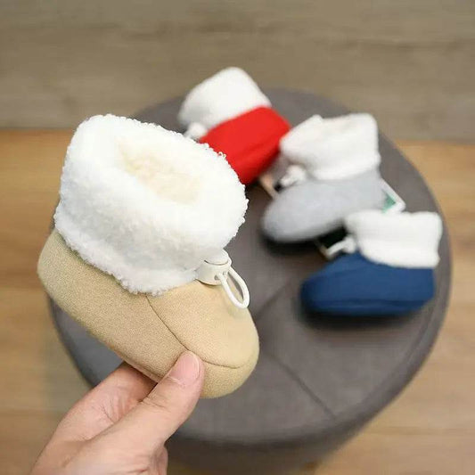 Cozy Wool Booties with Non-Slip Socks for Infants - Winter Crib Shoes for Baby Boys and Girls - ToylandEU