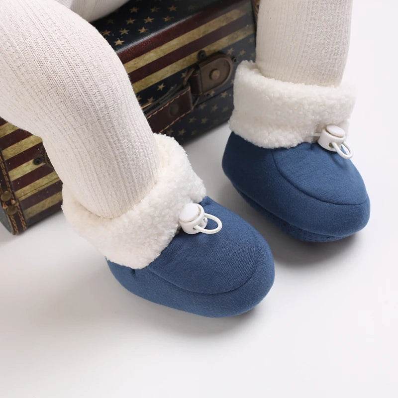 Cozy Wool Booties with Non-Slip Socks for Infants - Winter Crib Shoes for Baby Boys and Girls - ToylandEU