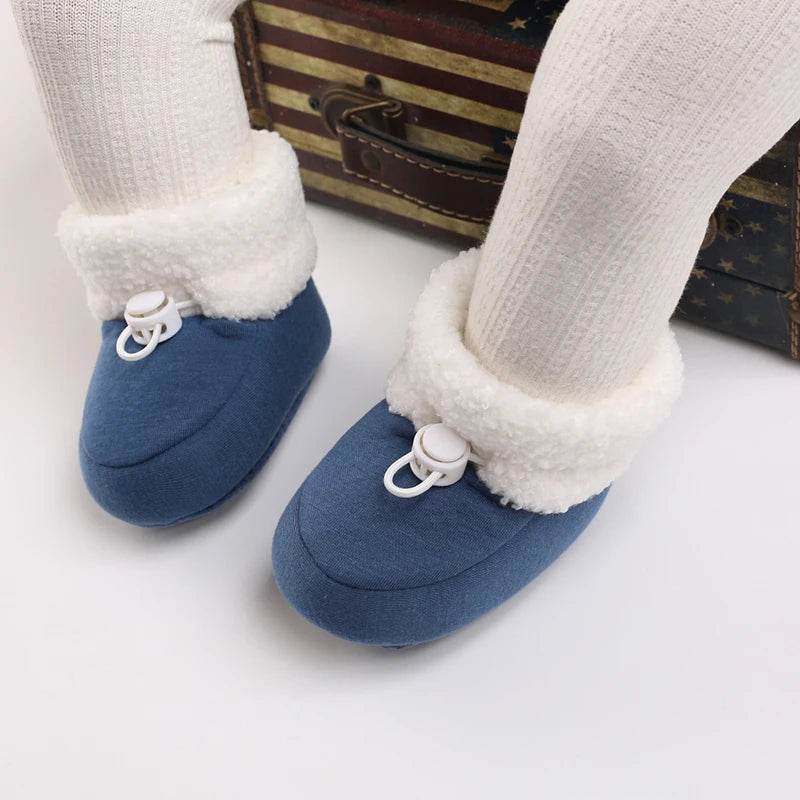 Cozy Wool Booties with Non-Slip Socks for Infants - Winter Crib Shoes for Baby Boys and Girls - ToylandEU