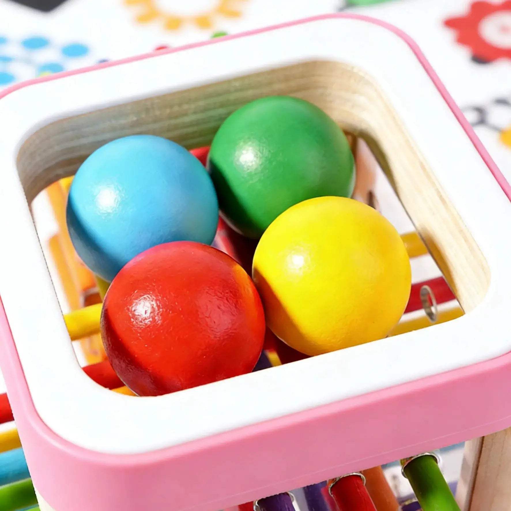 Crack Resistant Wooden Pulling Toy For Toddlers With Colorful Sticks - ToylandEU
