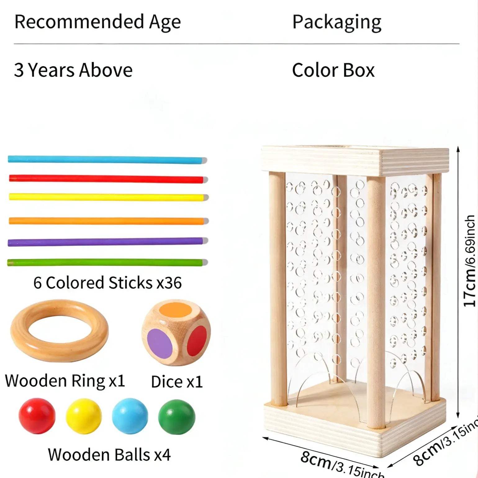 Crack Resistant Wooden Pulling Toy For Toddlers With Colorful Sticks - ToylandEU