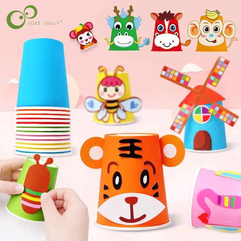  Kids DIY Paper Cup Craft Kit With Colorful Stickers -  ToylandEU™