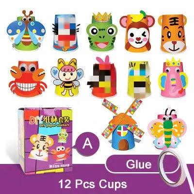  Kids DIY Paper Cup Craft Kit With Colorful Stickers -  ToylandEU™