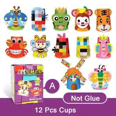  Kids DIY Paper Cup Craft Kit With Colorful Stickers -  ToylandEU™