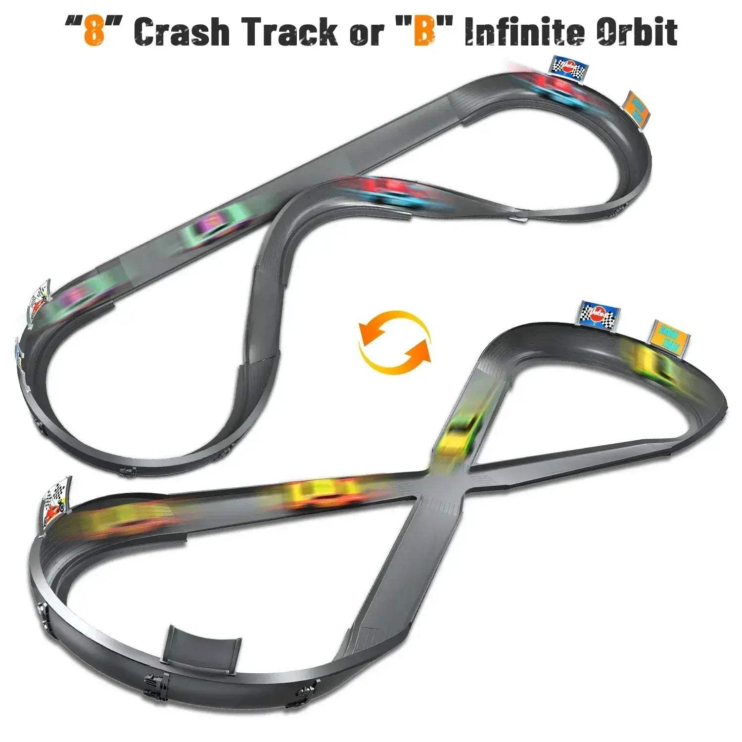 Crash Racers Slot Track Racing Car Set With Rechargeable Cars - ToylandEU