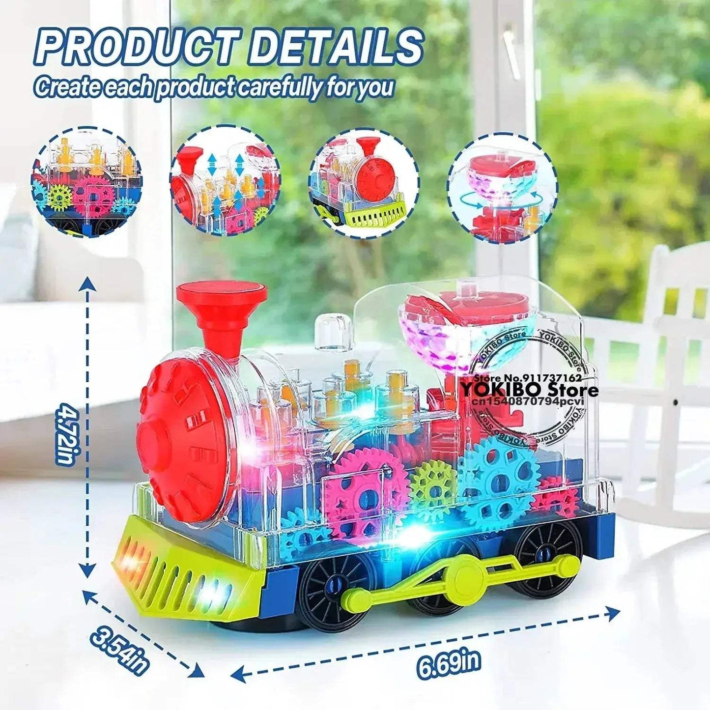 Crawling Train Toy With Light And Sound For Toddlers - ToylandEU