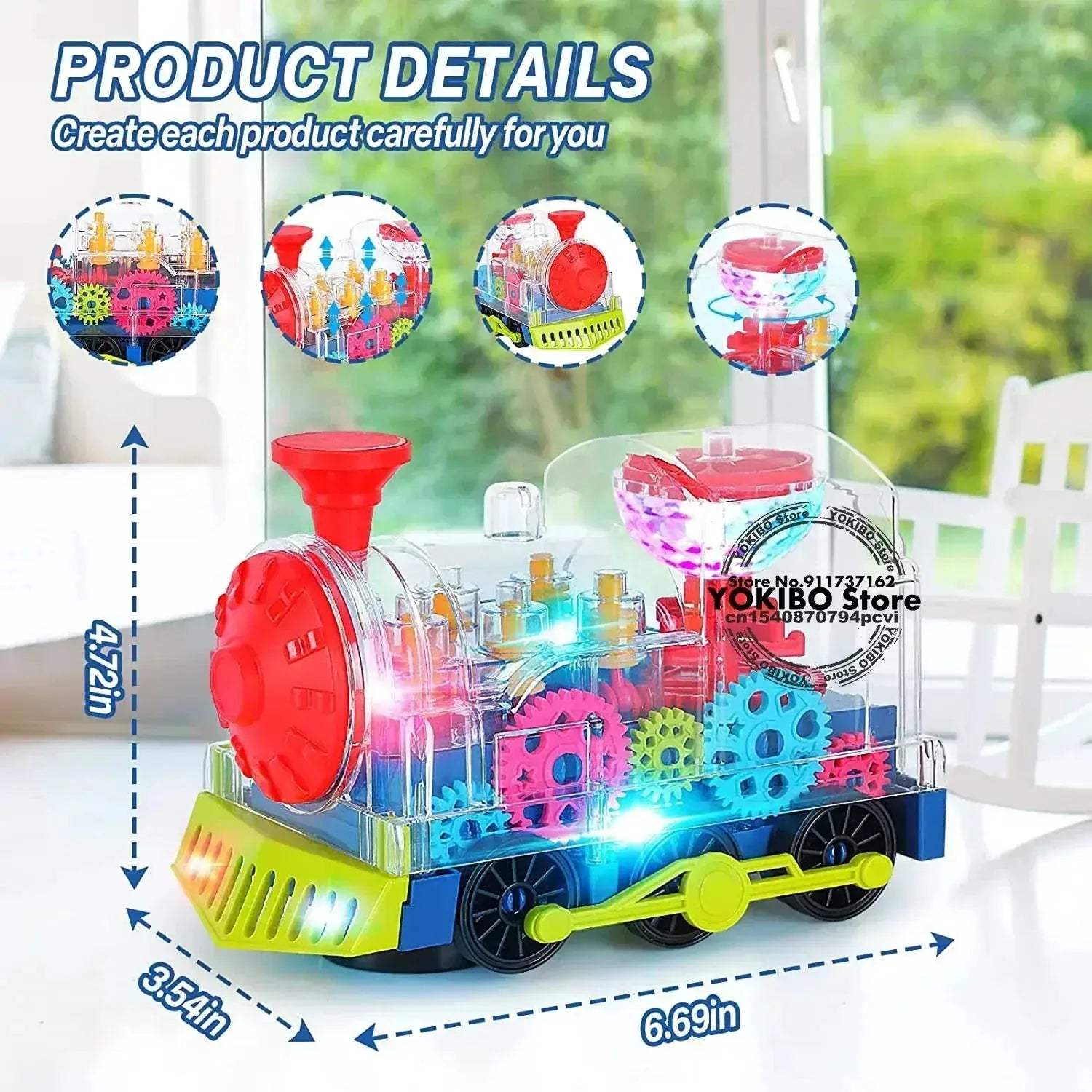 Crawling Train Toy With Light And Sound For Toddlers - ToylandEU