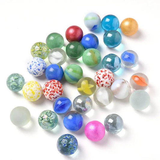 Cream Glass Marbles 16mm - Stress Relief & Gaming Fun (10/20 Pack) - ToylandEU
