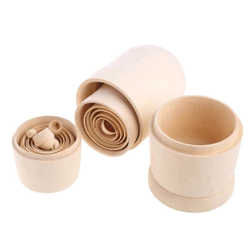 Create Your Own Art: Unfinished Russian Nesting Dolls - Set of 10 for DIY Painting Fun - ToylandEU