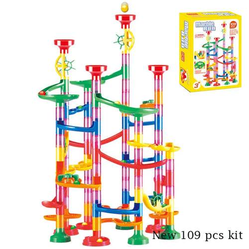 Creative 109-Piece DIY Marble Run Building Set for Family Fun - ToylandEU