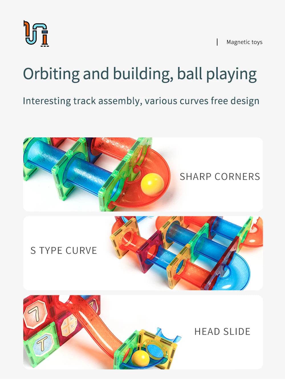 Creative 171PCS Magnetic Building Blocks with Marble Run Fun - ToylandEU