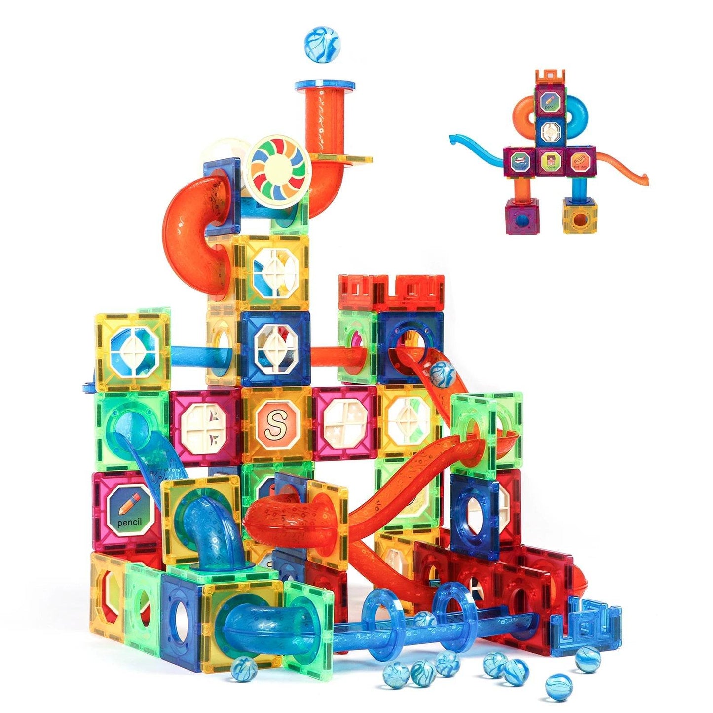 Creative 171PCS Magnetic Building Blocks with Marble Run Fun - ToylandEU