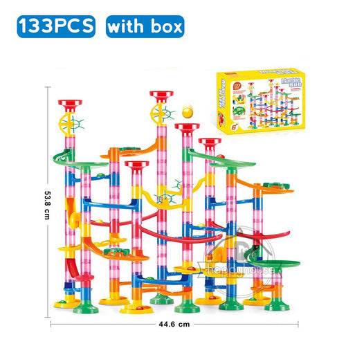 Creative 3D Marble Run Track Set with 105 Building Blocks & Marbles - ToylandEU