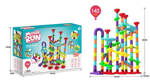 Creative 3D Marble Run Track Set with 105 Building Blocks & Marbles - ToylandEU