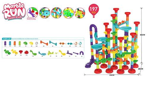 Creative 3D Marble Run Track Set with 105 Building Blocks & Marbles - ToylandEU