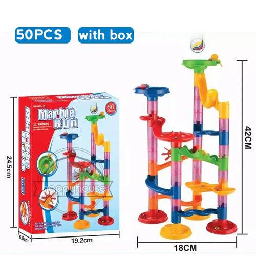 Creative 3D Marble Run Track Set with 105 Building Blocks & Marbles - ToylandEU