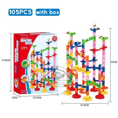 Creative 3D Marble Run Track Set with 105 Building Blocks & Marbles - ToylandEU