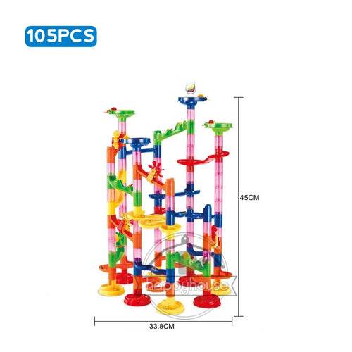 Creative 3D Marble Run Track Set with 105 Building Blocks & Marbles - ToylandEU