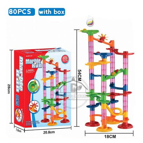 Creative 3D Marble Run Track Set with 105 Building Blocks & Marbles - ToylandEU