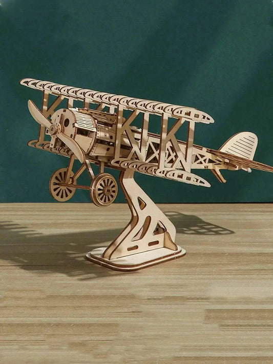  Creative 3D Wooden Puzzle Bi-Plane Model Kits - Toyland EU -  ToylandEU™