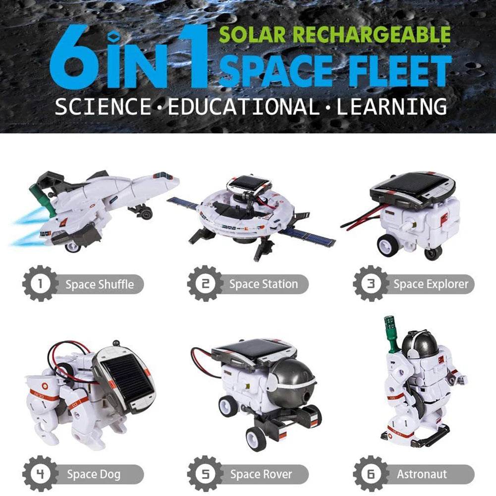 Creative 6 In 1 Solar Robot Car Space Ship Toys Technology Science Kits Solaire Energy Technological Gadgets Scientific Toy Boys - ToylandEU