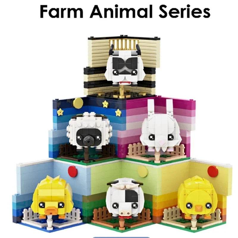 Creative Animal Building Blocks Cute Panda Koala Tiger Rabbit Chicken Model Bricks - ToylandEU