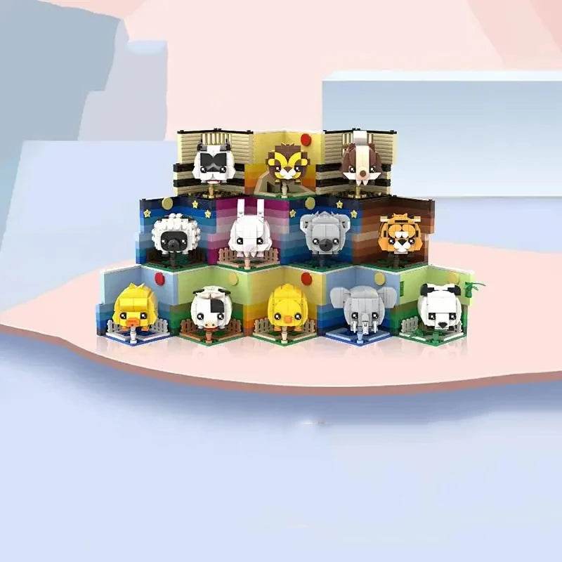 Creative Animal Building Blocks Cute Panda Koala Tiger Rabbit Chicken Model Bricks - ToylandEU