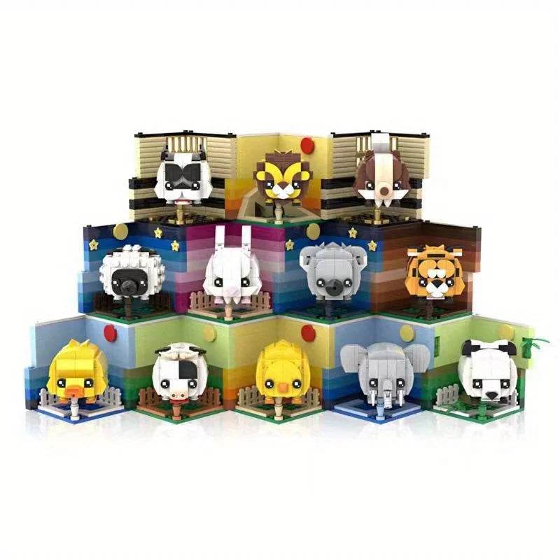 Creative Animal Building Blocks Cute Panda Koala Tiger Rabbit Chicken Model Bricks - ToylandEU