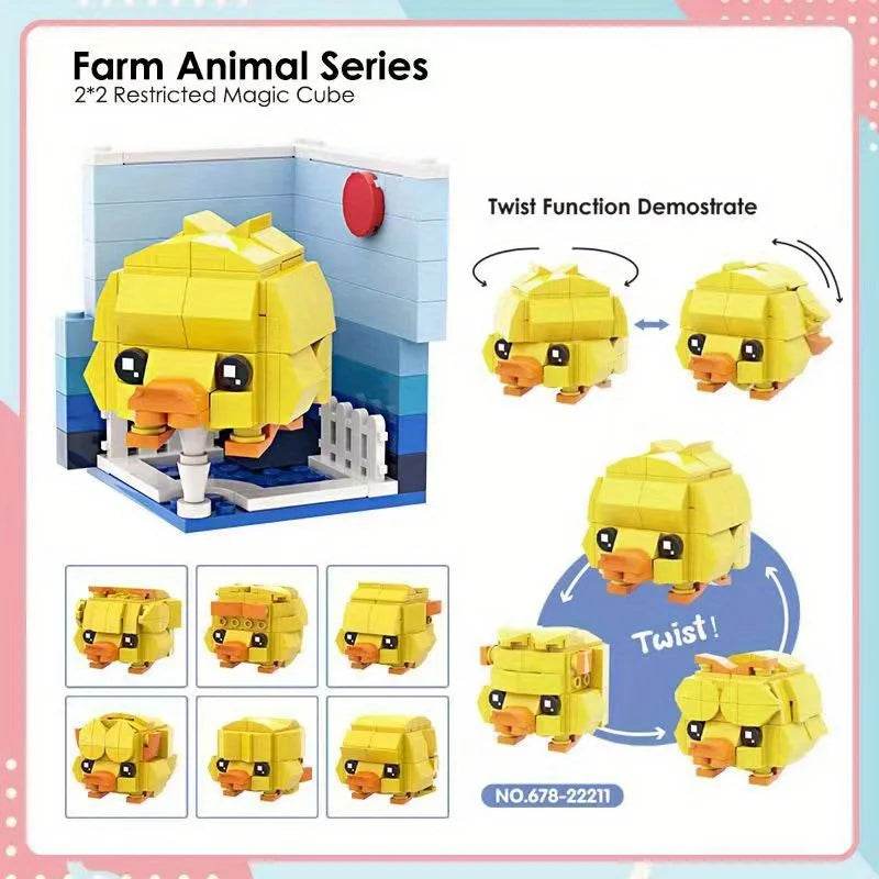 Creative Animal Building Blocks Cute Panda Koala Tiger Rabbit Chicken Model Bricks - ToylandEU