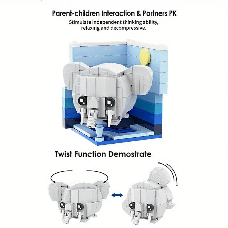 Creative Animal Building Blocks Cute Panda Koala Tiger Rabbit Chicken Model Bricks - ToylandEU