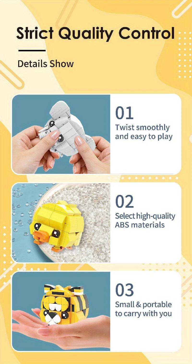 Creative Animal Building Blocks Cute Panda Koala Tiger Rabbit Chicken Model Bricks - ToylandEU