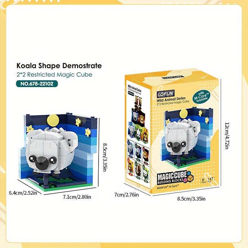 Creative Animal Building Blocks Cute Panda Koala Tiger Rabbit Chicken Model Bricks - ToylandEU