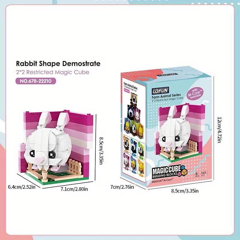 Creative Animal Building Blocks Cute Panda Koala Tiger Rabbit Chicken Model Bricks - ToylandEU