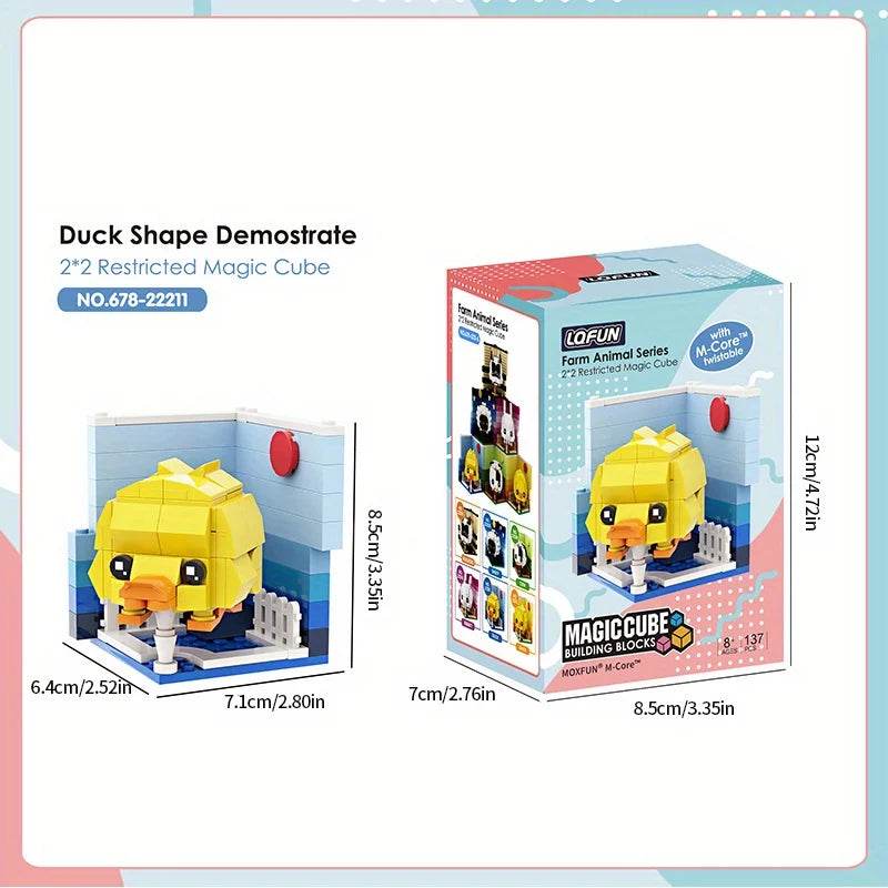 Creative Animal Building Blocks Cute Panda Koala Tiger Rabbit Chicken Model Bricks - ToylandEU