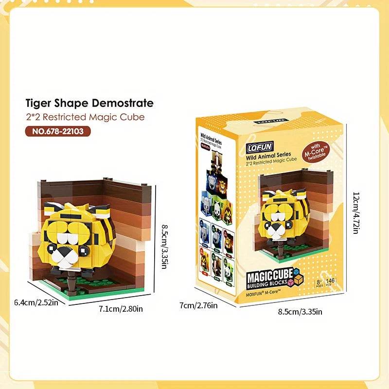 Creative Animal Building Blocks Cute Panda Koala Tiger Rabbit Chicken Model Bricks - ToylandEU