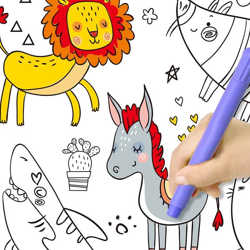 Creative Artistry Unleashed: Children's DIY Sticky Coloring Graffiti Paper Roll Toy - ToylandEU